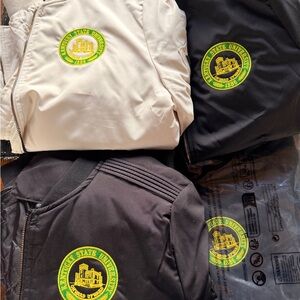 Lot Of 4 Bomber Jacket Coat Black Ivory DIY Craft Project XL 2X XXXL KSU Sewing